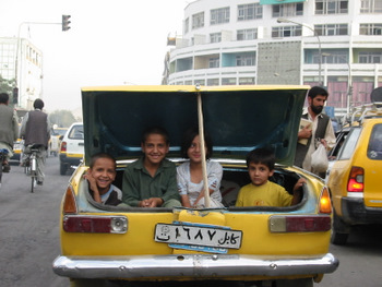 Afghan children in Taxi