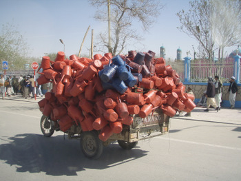 Plastic wagon in Kabul